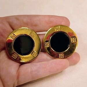 Givenchy Vintage Large Logo Clip-on Earrings